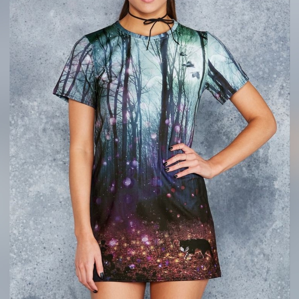 Midnight Forest Orbs Tee Dress
